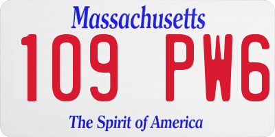 MA license plate 109PW6