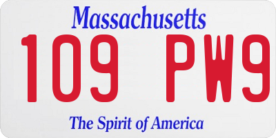 MA license plate 109PW9