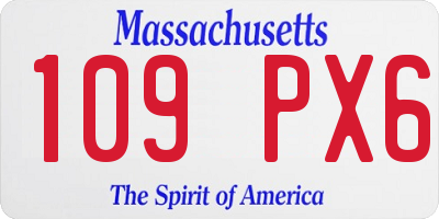 MA license plate 109PX6