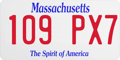 MA license plate 109PX7