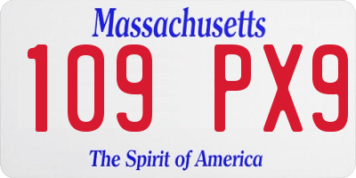 MA license plate 109PX9