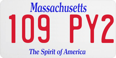 MA license plate 109PY2