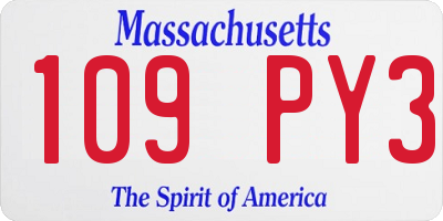 MA license plate 109PY3