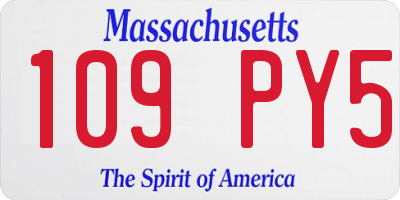 MA license plate 109PY5