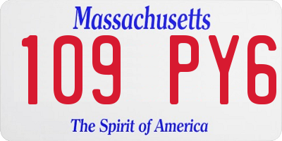 MA license plate 109PY6