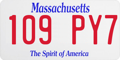 MA license plate 109PY7