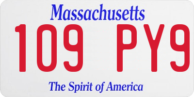 MA license plate 109PY9