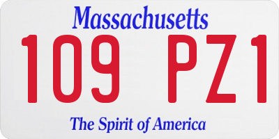 MA license plate 109PZ1