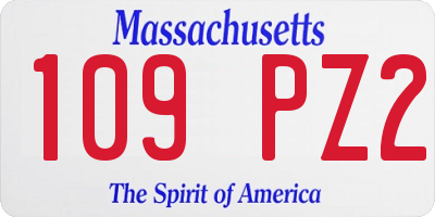 MA license plate 109PZ2