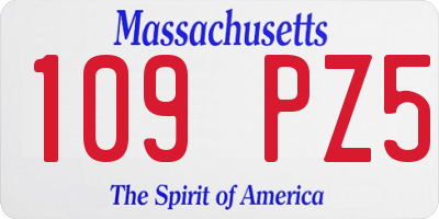 MA license plate 109PZ5