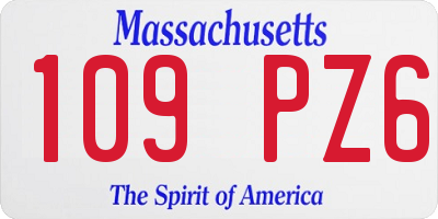 MA license plate 109PZ6