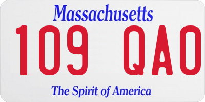 MA license plate 109QA0