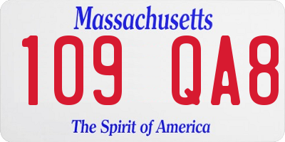 MA license plate 109QA8