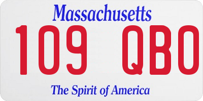 MA license plate 109QB0