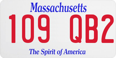 MA license plate 109QB2