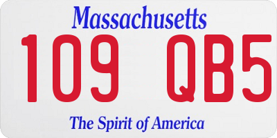 MA license plate 109QB5