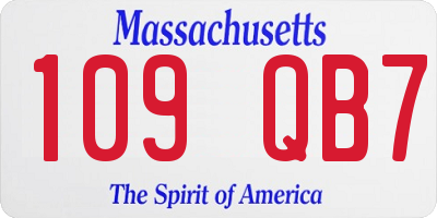 MA license plate 109QB7