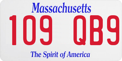 MA license plate 109QB9