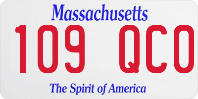 MA license plate 109QC0