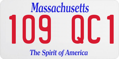 MA license plate 109QC1