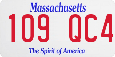 MA license plate 109QC4