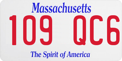 MA license plate 109QC6