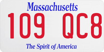 MA license plate 109QC8