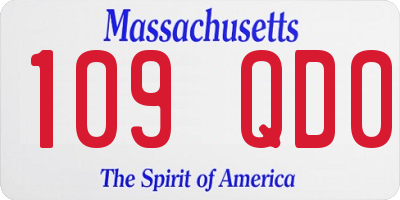 MA license plate 109QD0