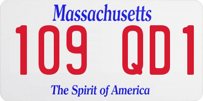 MA license plate 109QD1