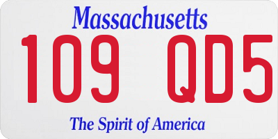 MA license plate 109QD5
