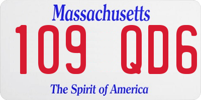 MA license plate 109QD6