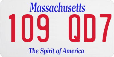 MA license plate 109QD7