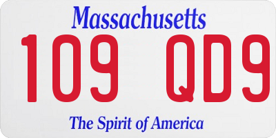 MA license plate 109QD9