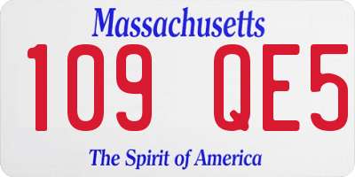 MA license plate 109QE5