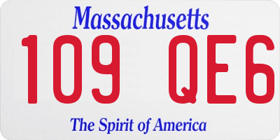 MA license plate 109QE6