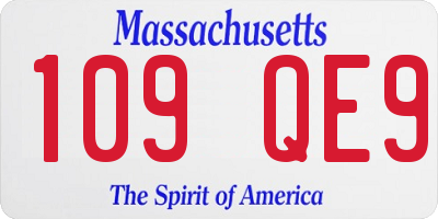 MA license plate 109QE9