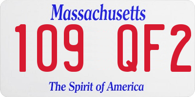 MA license plate 109QF2