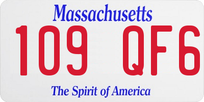 MA license plate 109QF6