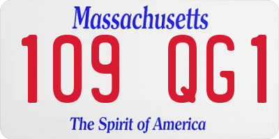 MA license plate 109QG1