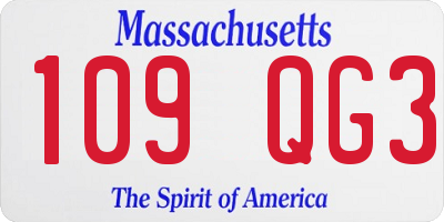 MA license plate 109QG3