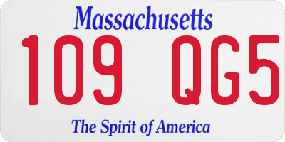 MA license plate 109QG5