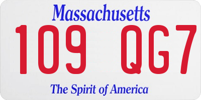 MA license plate 109QG7
