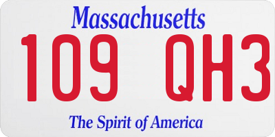 MA license plate 109QH3