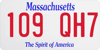 MA license plate 109QH7