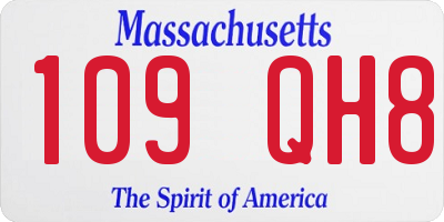 MA license plate 109QH8