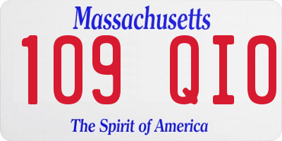 MA license plate 109QI0