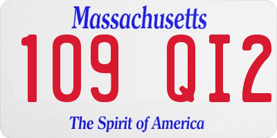MA license plate 109QI2