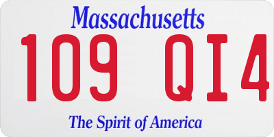 MA license plate 109QI4