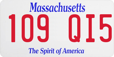 MA license plate 109QI5