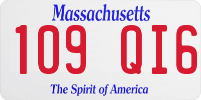 MA license plate 109QI6